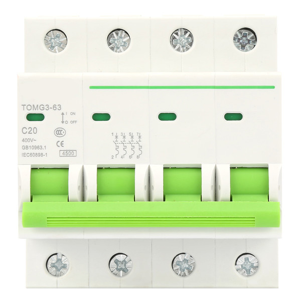 TOMG3-63 4P C type Miniature Circuit Breaker Leakage Protection Air Switch (20A)