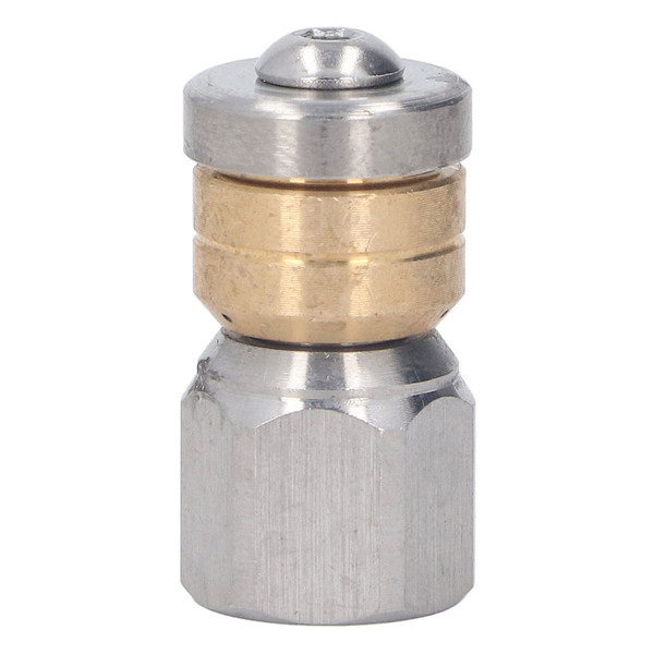Pressure Washer Nozzle Stainless Steel Brass Compact Mini Drain Sewer Nozzle for Hot and Cold Water 5000 PSI G1/4in Female Thread