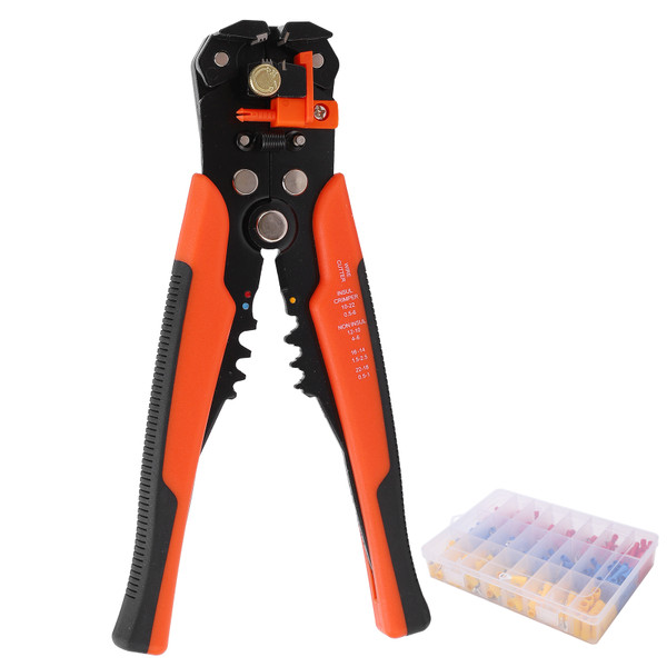 400PCS Cable Terminal Kit with Wire Stripper 3‑Color Various Size for Ship Automotive