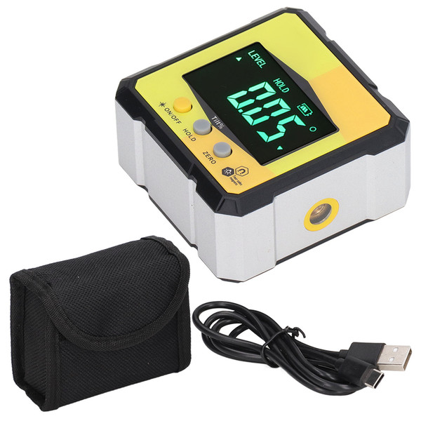 Digital Inclinometer Angle Finder Gauge Magnetic with Laser Cube Protractor Measuring Tool