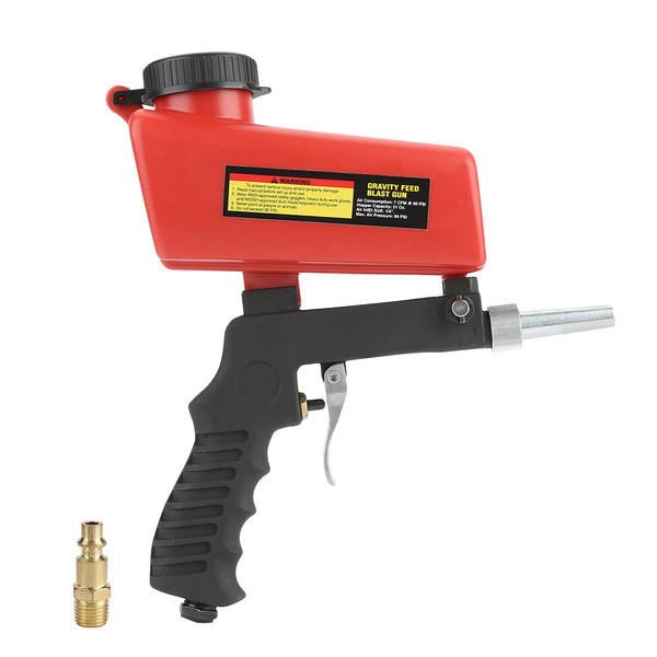 Pneumatic Sandblasting Gun Portable Sandblaster Gun with Hopper for Remove Rust Paint Scale