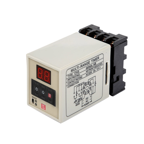 AH3-DM Dual Mode Delay Timer Relay 0.01S-99H LED Display (DC 12V)