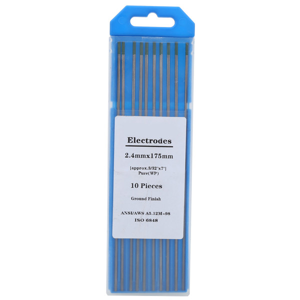 10Pcs TIG Tungsten Electrode WP Green Tip Needles Welding Accessories 2.4 x 175mm
