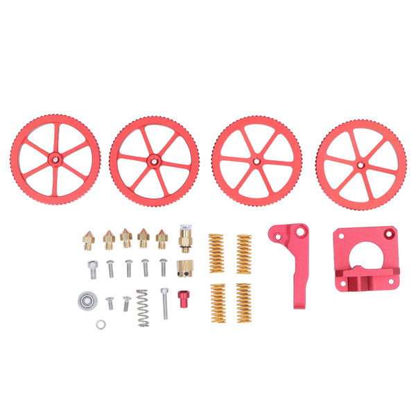 3D Printer Extruder Kit Aluminum Alloy Brass 3D Printers Parts with Leveling Nuts Yellow Spring