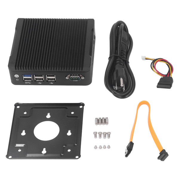 Mini Computer Embedded Fanless Low Consumption J1900 Fast Heat Dissipation Industrial PC for Automation DC12V US Plug 100-240V