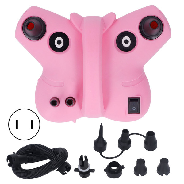 Electric Air Pump Double Hole Automatic Inflator Inflation Tool Set Kit for Inflatables US 110-120V