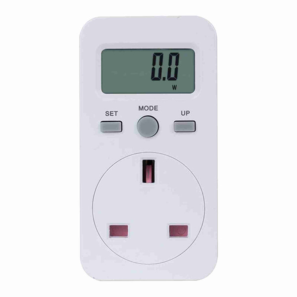 UK Plug Plug-in Digital LCD Energy Monitor Power Meter Electricity Electric Usage Monitoring Socket