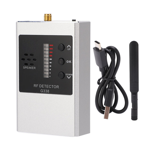 RF Detector Bug WiFi Camera Finder Listening Device GPS Wireless Signal Scanner G338 Silver