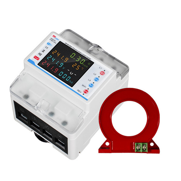 Tuya WiFi Intelligent Circuit Breaker Automatic Reclosure Protector 3P4W Power Meter Three Phase Reclosure Switch with Multiple Protections Timing Schedule Electricity Metering Functions