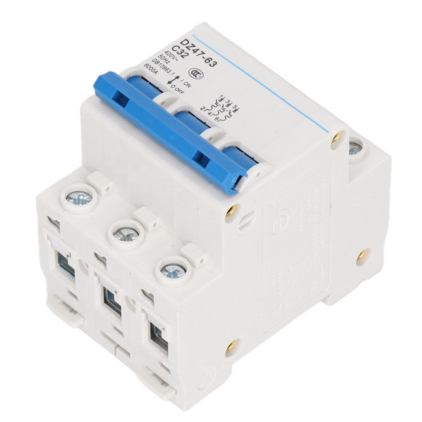 3P Circuit Breaker DIN Rail Mount Circuits Breakers 400V 32A Breaking Capacity 6000A