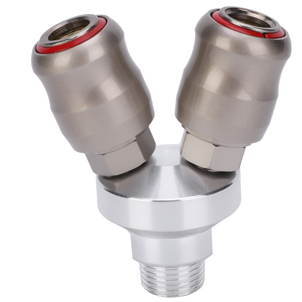 2 Way Connector Chrome Plated Pneumatic Component Carbon Steel G1/2 Thread Quick Coupler