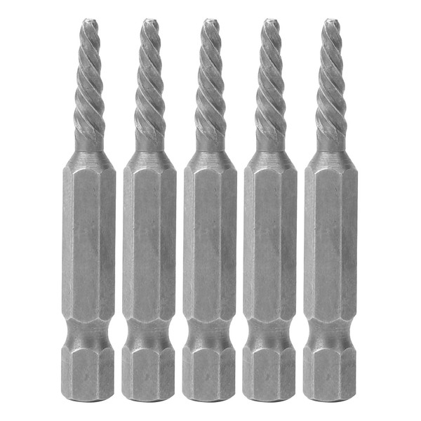 5Pcs Broken Screw Remover Hex Silver High Speed Steel Damaged Bolt Extractor 50mm