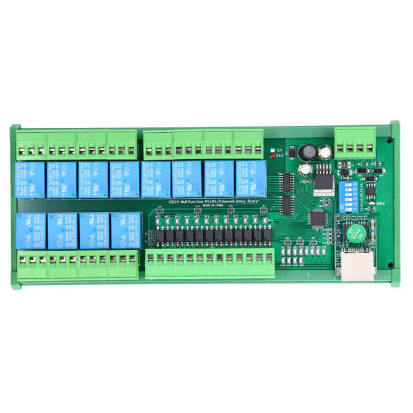 RS485 Relay Switch Module 12 DIO Ethernet RTU TCP IP Network Controller PLC Expansion Board 24V