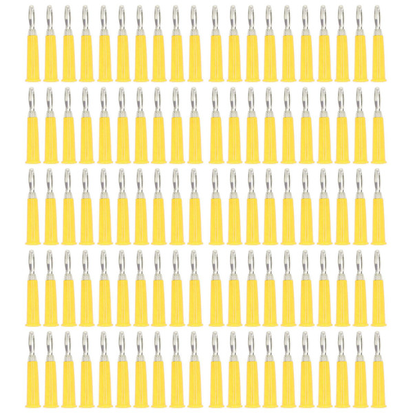 100Pcs Horn Banana Plug Brass Zinc Alloy ABS Welded Banana Plugs Connector for Truck Batteries 4mmYellow