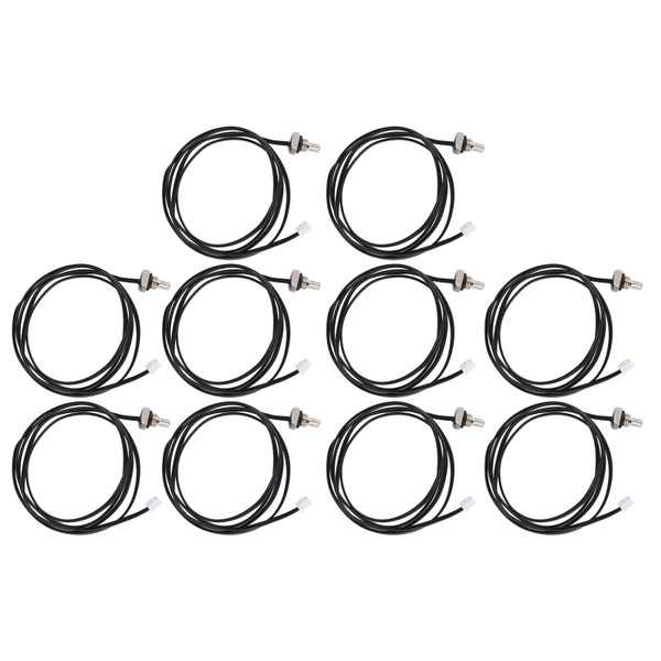 10Pcs Thermistor Sensor NTC Temperature Probe Hex Head 1 Meter Cable Length M8 Thread10K