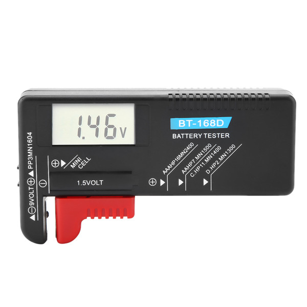 Universal Digital LCD AA/AAA/C/D/9V/1.5V Button Cell Battery Volt Tester BT‑168D