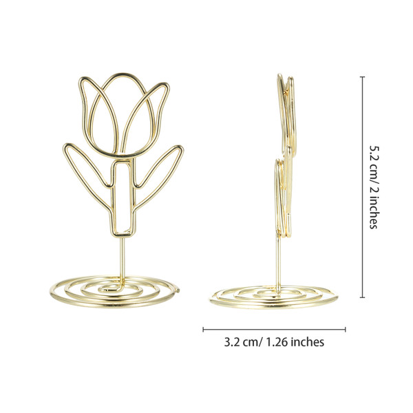20 Pack Table Number Holder Photo Clips Tulip Shaped Sign Stand Name Card  for Centerpieces Wedding Birthday Party Home Decoration