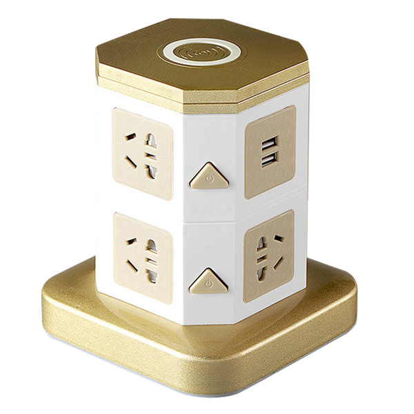 Vertical Outlet Power Strip USB Wireless Charger Multi Plug Charging Tower Desktop Power Station