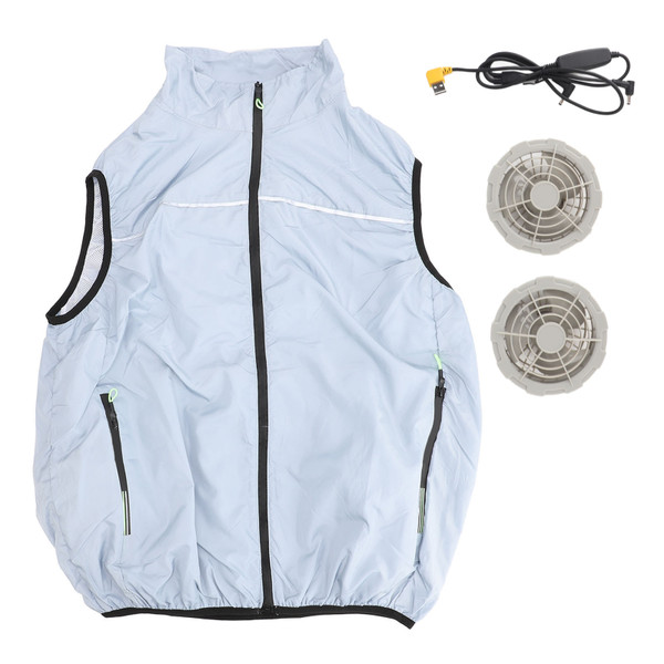 Air Conditioned Work Clothes Vest with Fan USB Power Summer Cooling Labor Protection 3 Levels Adjustable Unisex M