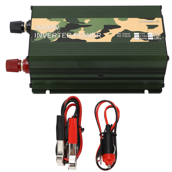 Car Power Inverter Modified Sine Wave Converter with USB Port Cooling Fan 3000W DC 12V to AC 220V