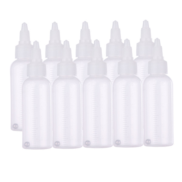 10pcs 65ml Airbrush Paint Storage Bottle Jars Plastic Squeeze Bottle with Scale Line for Airbrush Art & Craft Paint Liquids Lotion