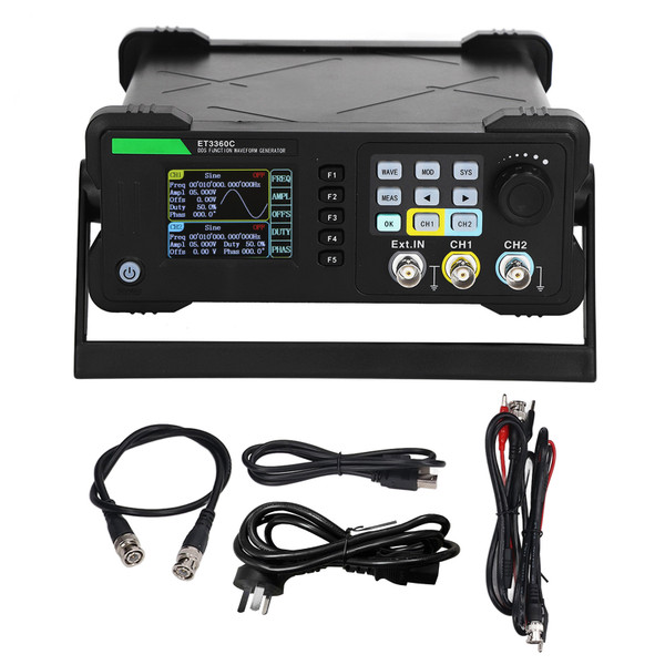 Function Generator 60MHz 200MSa/s 2 Channel Signal Source Arbitrary Waveform Frequency Meter Adjustable