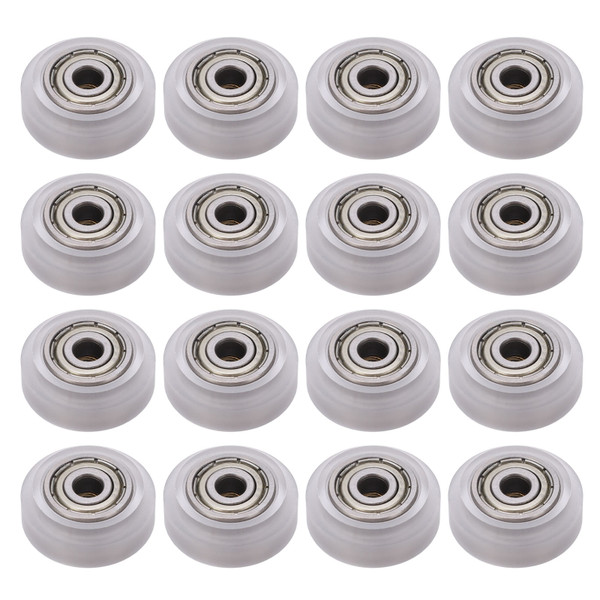 16Pcs 3D Printer Polycarbonate Pulley Transparent Rustproof Robust Bearing Pulley Wheel for Anet E16