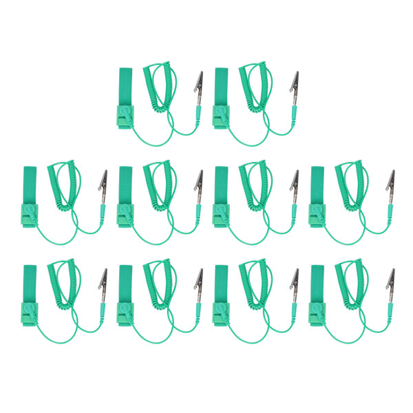 10Pcs Anti Static Wrist Strap PU Adjustable 1MΩ Resistor Long Anti Static Wristband