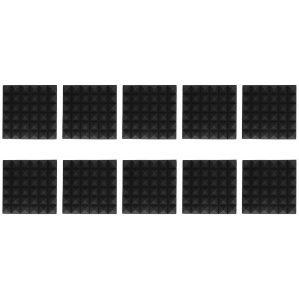 10 Pcs Pyramid Acoustic Foam Effectively Noise Reduction Polyurethane Sound Absorbing Foam Panel for Recording Studio