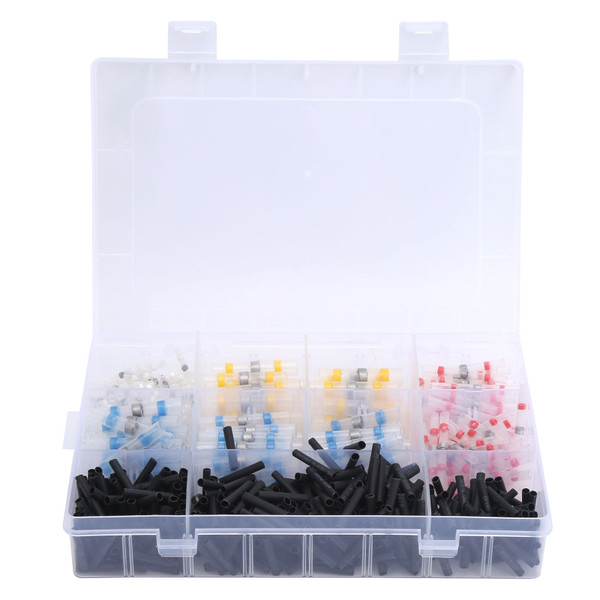 600pcs Waterproof Solder Sleeve Crimp Terminal Heat Shrink Solder Butt Connector Tube Set