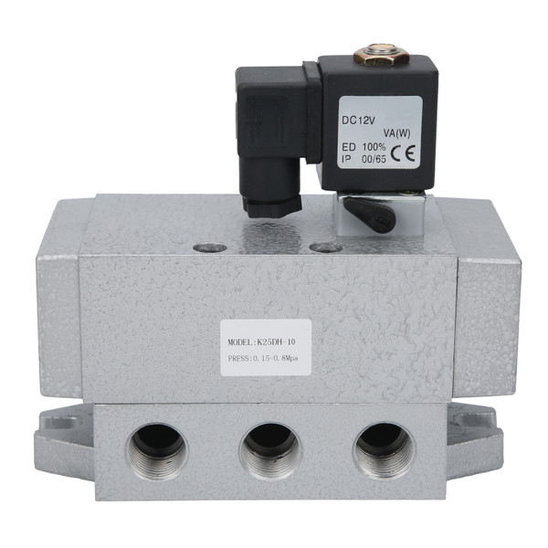 Electric Solenoid Valve G3/8in 2 Position 5 Way Single Control Directional Valve K25DH‑10DC12V