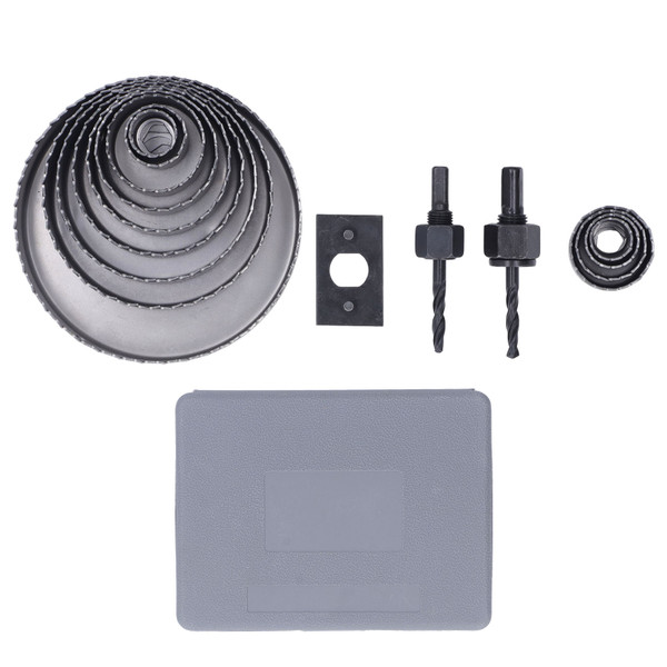 Woodworking Hole Opening Tool Set 2 Drill Bit 1 Hex Wrench 13 Hole Saw Opener Cutter Kit for Construction Site