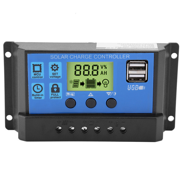 PWM 12V 24V Dual USB Solar Panel Charge Controller Regulator LCD Display 20A (YJSS-20A)