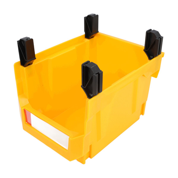 Garage Organizer Bin 377x213x178mm Thickened Slant Mouth Vertical and Back Hanging 2 in 1 Wall Mounted Storage Bin Yellow