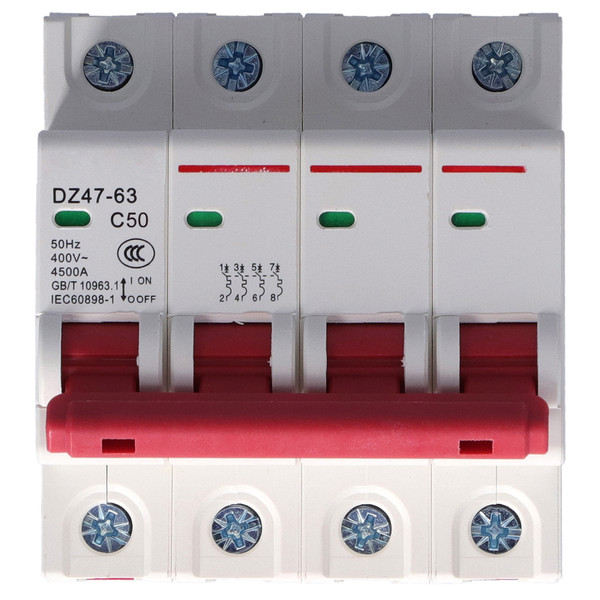 Circuit Breaker 4P Mini Air Switch MCB Overload Short Protection 400V for Household50A