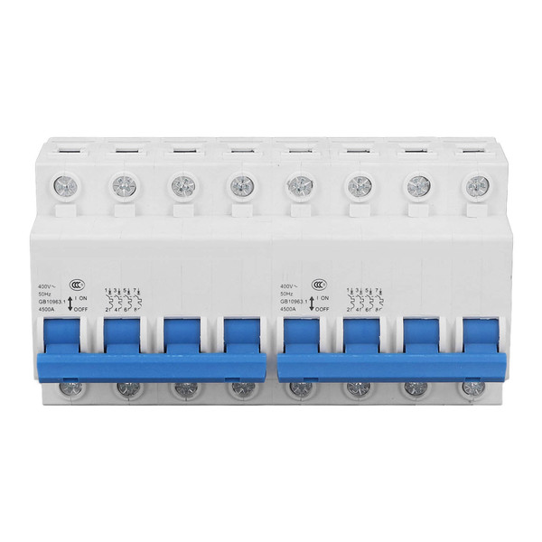Mini Interlocking Conversion Circuit Breaker Guide Rail Type Manual Dual Power Transfer Switch AC400V 4P+4P 6000A