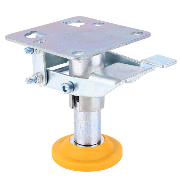 Trolley Brake Floor Lock Iron Galvanized Trolley Cart Lock with TPU Pad for 3in Casters