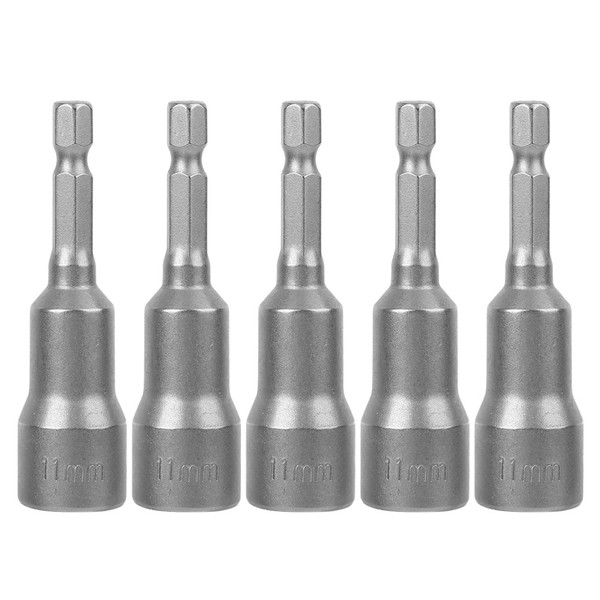 5pcs Magnetic Hex Socket Tool Steel Electric Screwdriver Magnetic Drill Bit Adapter 11mm