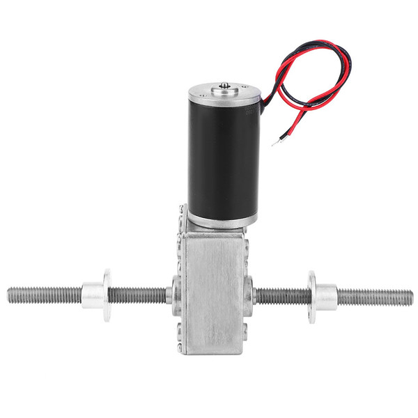 Worm Speed Reduction Motor Double Right Handed Coaxial M8 Shaft 2480 Gear Motor with Flange 24V(Speed Reduction Rate 500 )