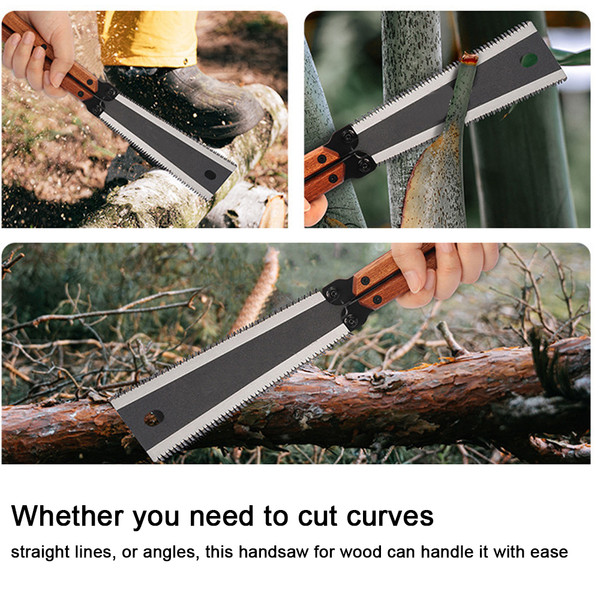 Household Double-Sided Folding Handsaw Handheld Pruning Saws SK5 Blade Garden Sawing Artifact Carpenter's Woodworking Tool
