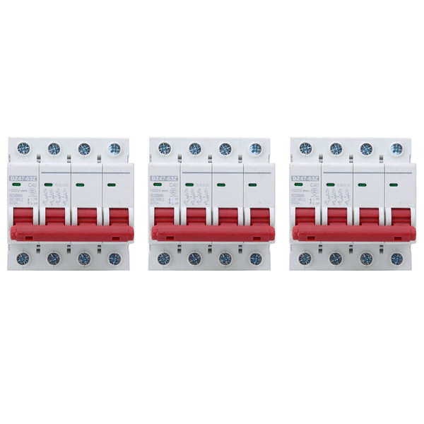 3pcs DZ47-63Z DC1000V 4P MCB Circuit Breaker Photovoltaic Air Switch Overload Leakage Short Circuit Protector40A
