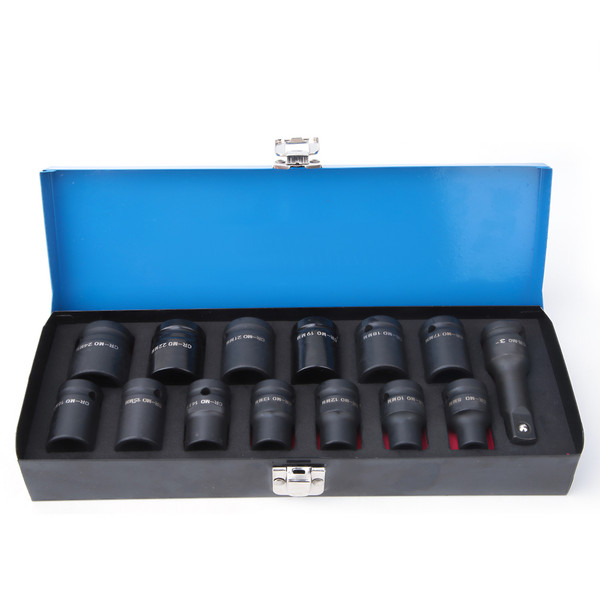 14PCS Hex Impact Socket Set 1/2 inch Drive 8/10/12/13/14/15/16/17/18/19/21/22/ 24mm
