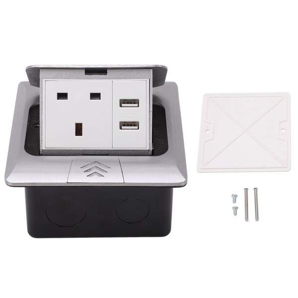 Embedded Desktop Socket with Dual USB Ports Power Receptacle Countertop Outlet  Standard