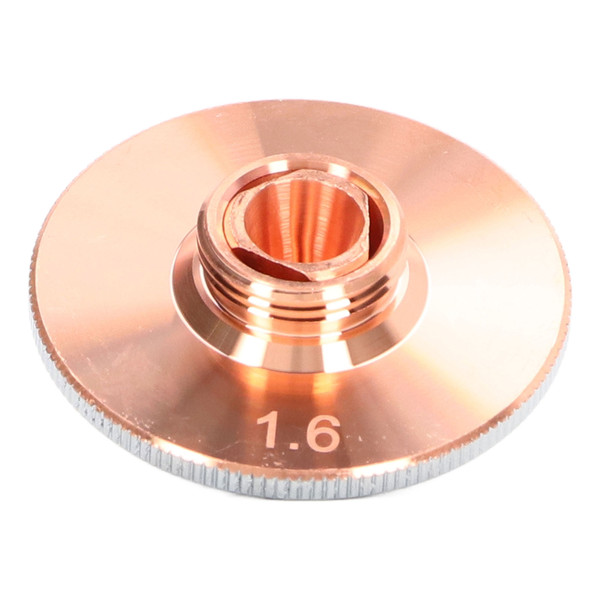 Laser Nozzle Cutting Machine Head Cutter Dual Optical Fibre Chrome Plated Copper 1.6mm / 0.06in Aperture