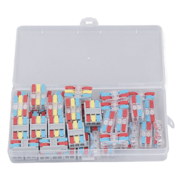 50 Pcs Quick Wire Connector 2 3 Circuit Inline Splices Flame Retardant Push in Lever Wire Connector