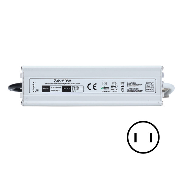 LED Power Supply  Waterproof IP67 LED Transformer for LED Light Strips 50W