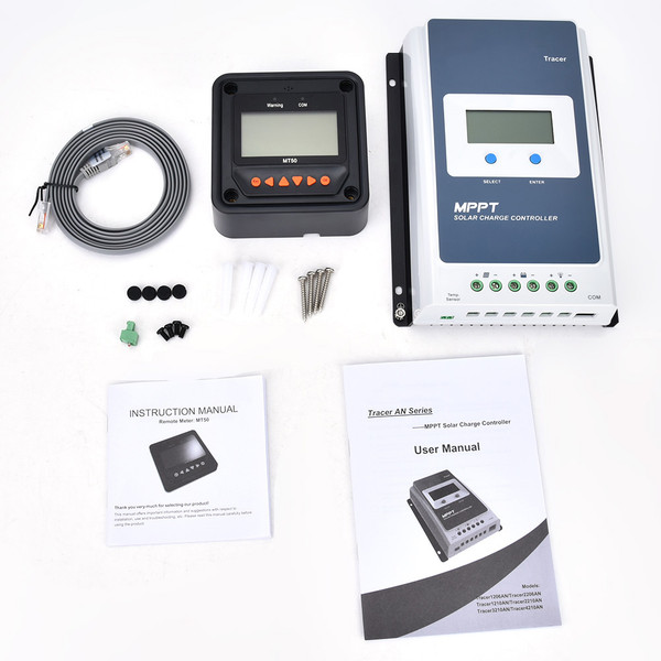3210AN Solar Charge Controller MPPT 30A Charge Tracer+MT50 Remote Meter with LCD Screen