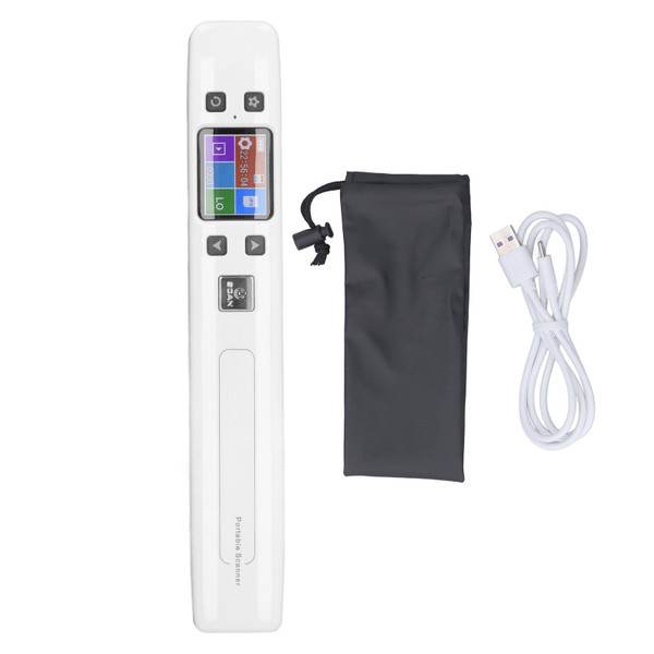 Portable Photo Scanner HD Color Screen Document Scanning Device for Home School Office Built in Battery White