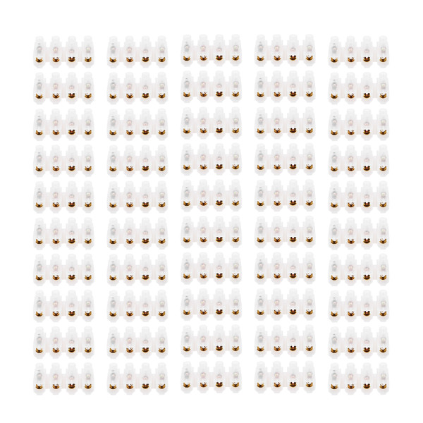 50Pcs Terminal Block Strip ThroughType FlameRetardant Wire Connector 60A Industrial Supplies(4in4out )