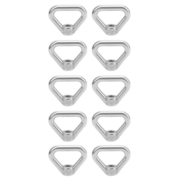 10pcs Silver Screw Nut 304 Stainless Steel Triangle Ring Nut Eye Nut Fastener M8
